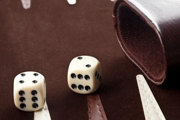 dice on a poker table