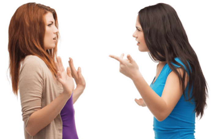 two woman arguing