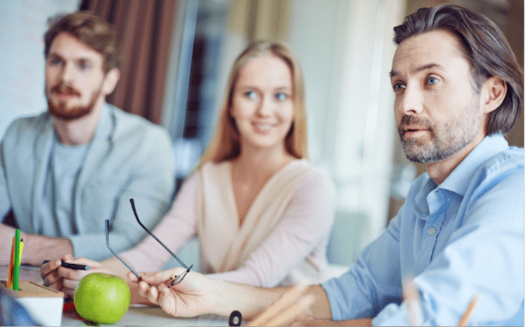 Startled Man in a meeting